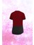 Büyük Bedenkadın Bordo Dri-Fit Kumaş Baskısız Yuvarlak Yaka Kısa Kol T-Shirt (4XL-10XL) 2