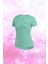 Kadın Su Yeşili Dri-Fit Kumaş Baskısız Yuvarlak Yaka Kısa Kol T-Shirt S-3xl 1