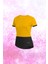 Kadın Sarı Dri-Fit Kumaş Sıfır Yaka Kısa Kol Konforlu T-Shirt S-3xl 1