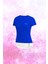 Kadın Mavi Dri-Fit Kumaş Baskısız Bisiklet Yaka Sporcu T-Shirt S-3xl 1