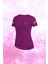 Kadın Mor Dri-Fit Kumaş Baskısız Sıfır Yaka Kısa Kol T-Shirt S-3xl 1