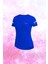Büyük Beden Kadın Mavi Dri-Fit Kumaş Rahat Günlük Yuvarlak Yaka Sporcu Konforlu T-Shirt (4XL-10XL) 1