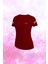 Büyük Beden Kadın Bordo Dri-Fit Kumaş Rahat Konforlu Kesim Yuvarlak Yaka Kısa Kol T-Shirt (4XL-10XL) 1