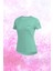Büyük Beden Kadın Su Yeşili Dri-Fit Kumaş Düz Kısa Kol Konforlu T-Shirt (4XL-10XL) 1