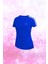 Battal Beden Kadın Mavi Dri-Fit Kumaş Spor Için Konforlu Kısa Kol T-Shirt (4XL-10XL) 1