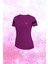 Battal Beden Kadın Mor Dri-Fit Kumaş Spor Için Konforlu Kısa Kol T-Shirt (4XL-10XL) 1