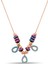 Renkli Hematit Taşlı Damla Figürlü 925 Ayar Gümüş Kolye - N170601 1