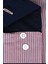 Erkek Kırmızı Slim Fit Çizgili Uzun Kollu Gömlek 3