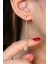 E Harfi 925 Ayar Gümüş Rose Tek Zincir Küpe - K099301 1