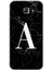 Samsung Galaxy A8 2016 Kılıf Hd Desen Baskılı Arka Kapak - Siyah Mermer Desenli A Harfi 1
