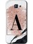 Samsung Galaxy A8 2016 Kılıf Hd Desen Baskılı Arka Kapak - Pembe Mermer Desenli A Harfi 1