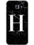 Samsung Galaxy A8 2016 Kılıf Hd Desen Baskılı Arka Kapak - Siyah Mermer Desenli H Harfi 1
