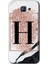 Samsung Galaxy A8 2016 Kılıf Hd Desen Baskılı Arka Kapak - Pembe Mermer Desenli H Harfi 1