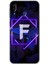 Samsung Galaxy M10 Kılıf Hd Desen Baskılı Arka Kapak - Dark Neon Yaprak F Harfi 1