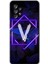 Samsung Galaxy A13 Kılıf Hd Desen Baskılı Arka Kapak - Dark Neon Yaprak V Harfi 1