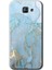 Samsung Galaxy A8 2016 Kılıf Hd Desen Baskılı Arka Kapak - Mavi Gold Mermer 1
