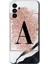 Samsung Galaxy A13 5g Kılıf Hd Desen Baskılı Arka Kapak - Pembe Mermer Desenli A Harfi 1