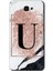 Samsung Galaxy J7 Prime Kılıf Hd Desen Baskılı Arka Kapak - Pembe Mermer Desenli U Harfi 1
