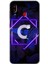 Samsung Galaxy A30 Kılıf Hd Desen Baskılı Arka Kapak - Dark Neon Yaprak C Harfi 1