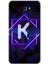 Samsung Galaxy J7 Prime Kılıf Hd Desen Baskılı Arka Kapak - Dark Neon Yaprak K Harfi 1