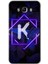 Samsung Galaxy J7 2016 Kılıf Hd Desen Baskılı Arka Kapak - Dark Neon Yaprak K Harfi 1