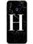 Samsung Galaxy M10 Kılıf Hd Desen Baskılı Arka Kapak - Siyah Mermer Desenli H Harfi 1