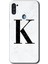 Samsung Galaxy M11 Kılıf Hd Desen Baskılı Arka Kapak - Beyaz Mermer Desenli K Harfi 1