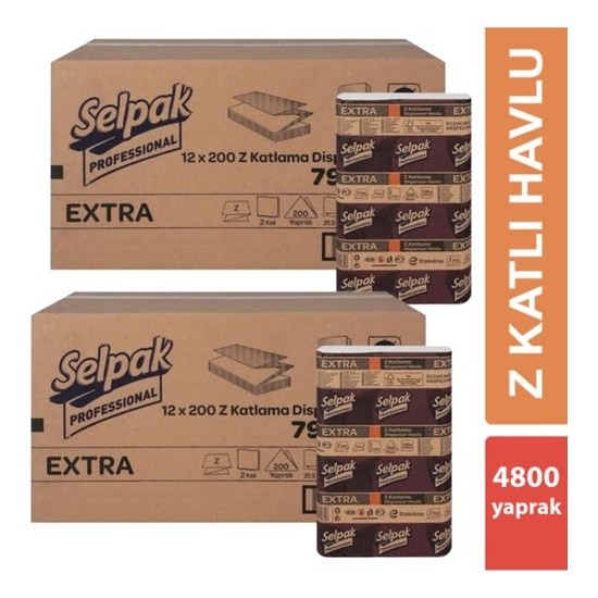 Selpak Extra Z Katlama Dispenser Havlu 200'LÜ 24 Paket 21.5 Fiyatı