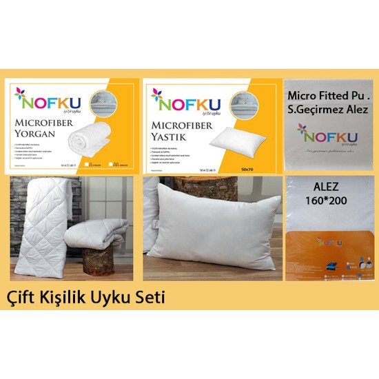 Nofku Çift Kişilik Microfiber Uyku Seti