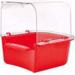 Green Pet Muhabbet Kuşu Banyoluk - Kırmızı, Kuşlar İçin Hijyenik Banyo Ortamı, 14×11×11 cm