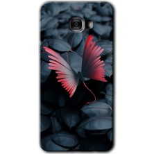 Bera Aksesuar Samsung Galaxy C9 Pro Kılıf Hd Desen Baskılı Arka Kapak - Dark Butterfly