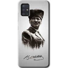 Bera Aksesuar Samsung Galaxy A51 Kılıf Hd Desen Baskılı Arka Kapak - Mustafa Kemal Atatürk