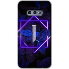 Bera Aksesuar Samsung Galaxy S10E Kılıf Hd Desen Baskılı Arka Kapak - Dark Neon Yaprak I Harfi