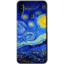 Bera Aksesuar Samsung Galaxy A20S Kılıf Hd Desen Baskılı Arka Kapak - Starry Night