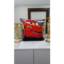 Körfez Kırlent Kırmızı Spor Araba Desenli Dekoratif Kırlent Kılıfı