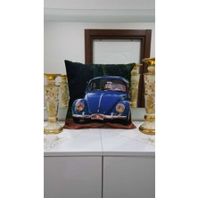 Körfez Kırlent Mavi Vosvos Araba Desenli Dekoratif Kırlent Kılıfı