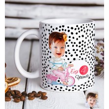 BK Kişiye Özel Bebek Yaş Karikatürlü Beyaz Kupa Bardak-4