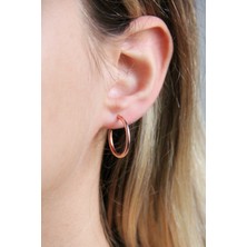 Argentum Concept 925 Ayar Gümüş Rose 16 mm Halka Küpe - K094101