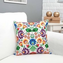 Körfez Kırlent Yaz Temalı Çiçekli Desen Kırlent Kılıfı 43X43CM