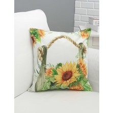 Körfez Kırlent Yaz Temalı Ayçiçeği Desen Kırlent Kılıfı 43X43CM