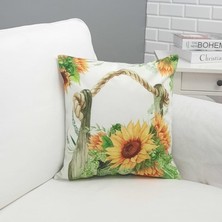 Körfez Kırlent Yaz Temalı Ayçiçekleri Desen Kırlent Kılıfı 43X43CM