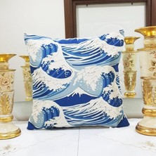 Körfez Kırlent Marin Dalga Desenli Kırlent Kılıfı 43X43CM