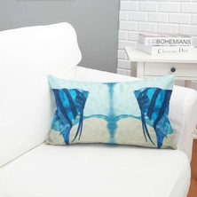 Körfez Kırlent Marin Desenli Dikdörtgen Kırlent Kılıfı