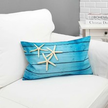 Körfez Kırlent Marin Desenli Dikdörtgen Kırlent Kılıfı