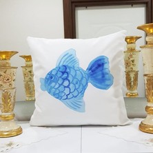 Körfez Kırlent Marin Balık Desenli Kırlent Kılıfı 43X43CM