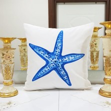 Körfez Kırlent Marin Deniz Yıldızı Desenli Kırlent Kılıfı 43X43CM