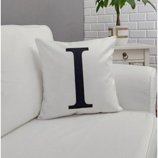 Körfez Kırlent Harf Baskılı Beyaz Kırlent Kılıfı 43X43CM