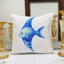 Körfez Kırlent Marin Balık Desenli Kırlent Kılıfı 43X43CM