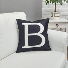 Körfez Kırlent Harf Baskılı Siyah Kırlent Kılıfı 43X43CM