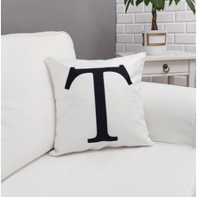 Körfez Kırlent Harf Baskılı Beyaz Kırlent Kılıfı 43X43CM